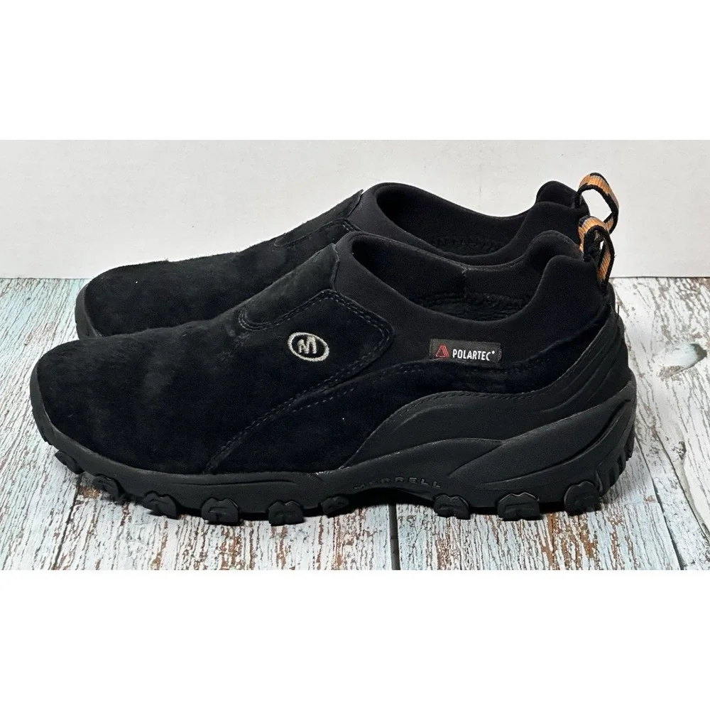 Merrell jungle Moc Size (4) Youth Junior Black Merrell Slip On Shoes Rubber Sole